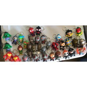 Marvel Monogram Keyrings Lot of 35! Spider-Man, Hulk, Captain America Etc